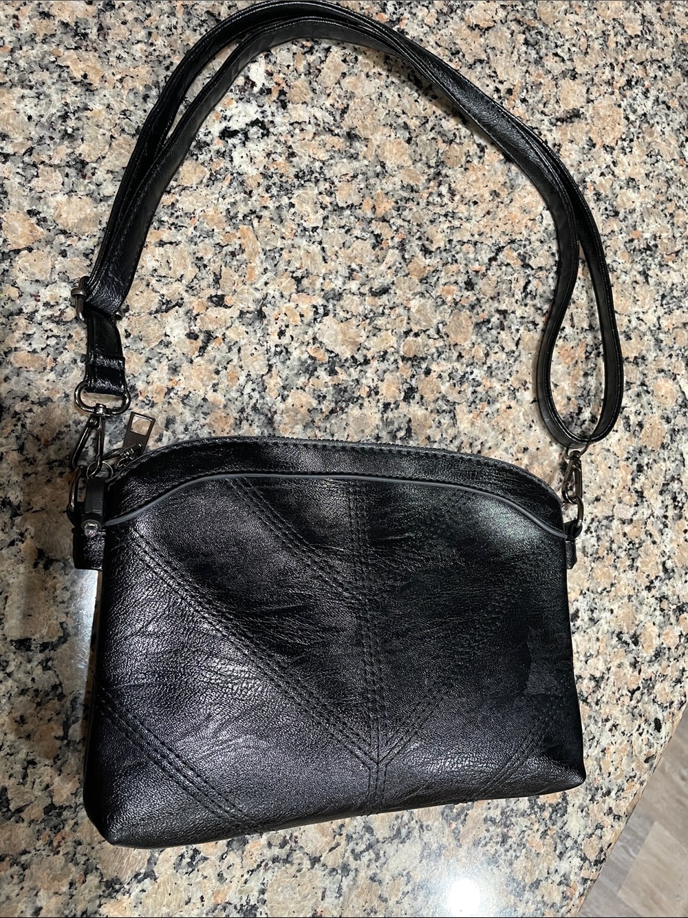 Classic Black Leather Bag - Women's Shoulder Bag